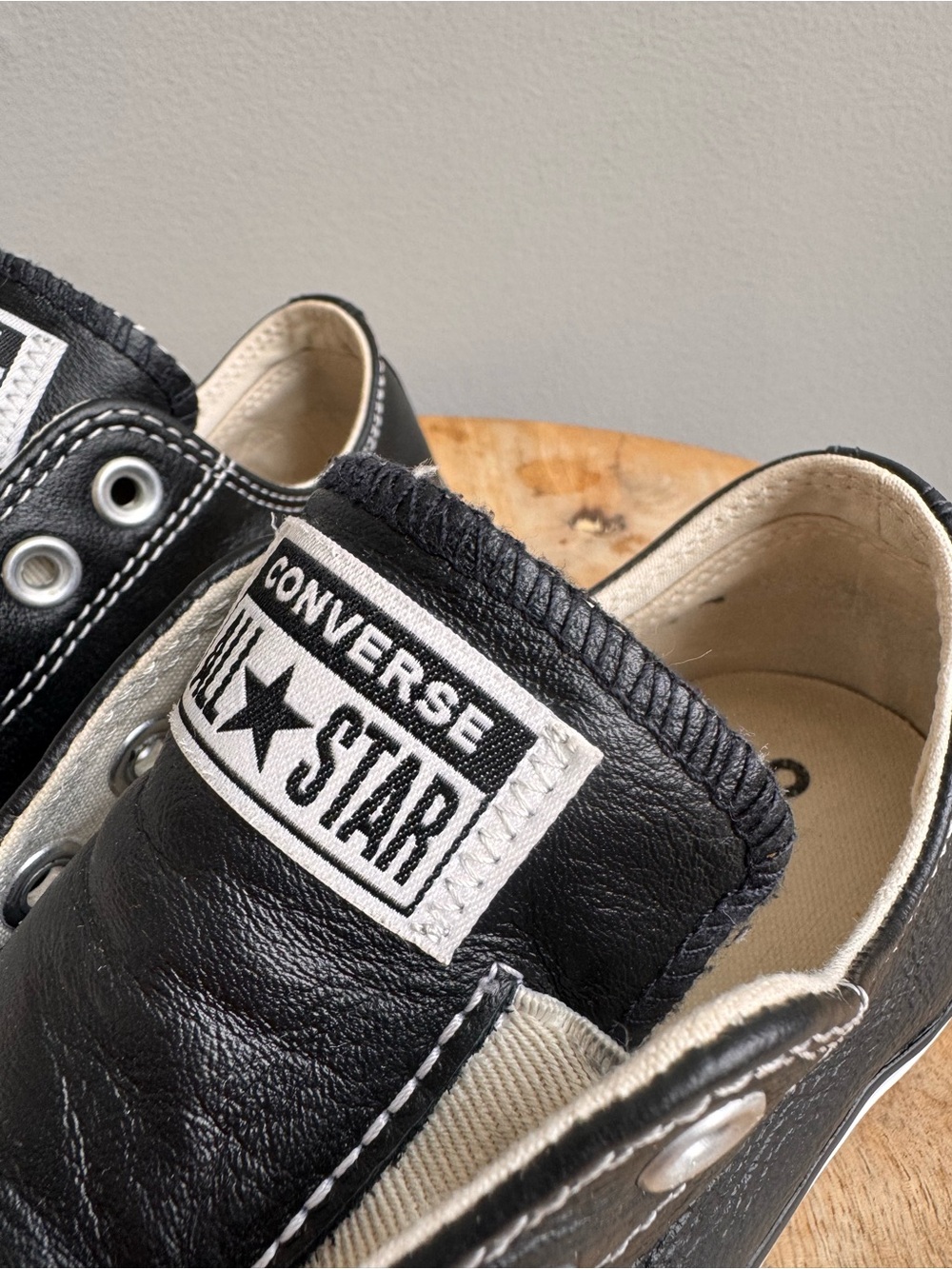Converse Chuck Taylor All Star Leather Slip-on Black No-lace Sneakers Women 7.5 - Picture 6 of 10